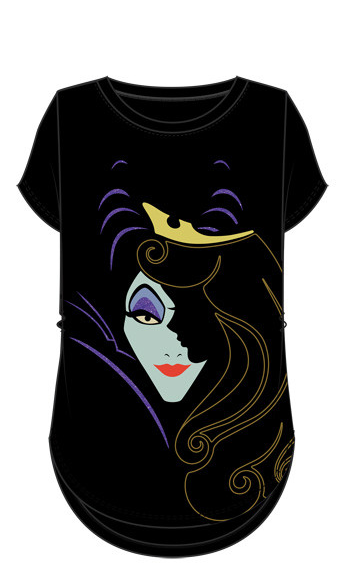 Disney Aurora Maleficent Tunic Tee Villians Juniors' Sizing Black