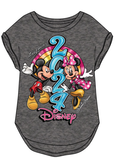 Mickey & Minnie 2024 Youth Gray Tee