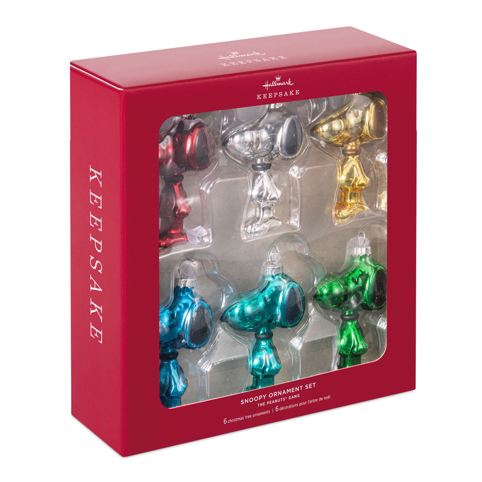 The Peanuts® Gang Snoopy Glass Ornaments, Set of 6