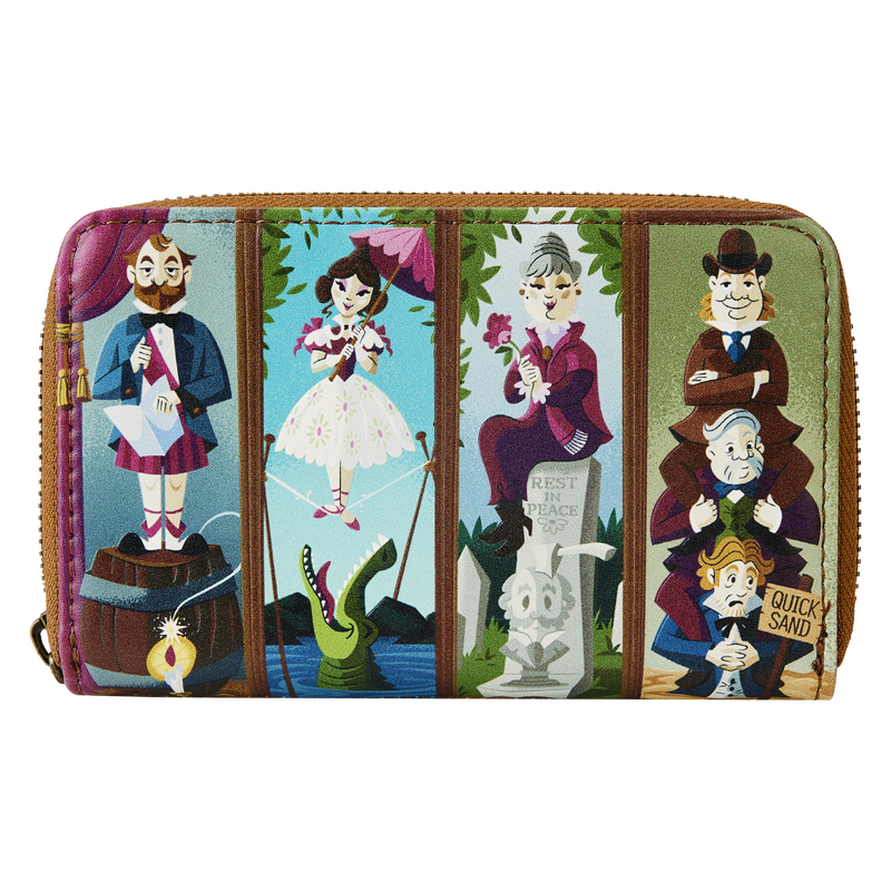 Haunted Mansion Stretching Room Portraits Glow Zip Around Wallet