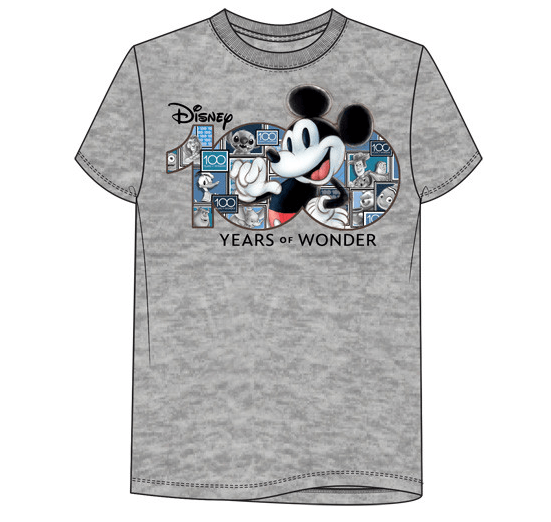 Adult Disney 100 Years of Wonder Mickey Gray Tee