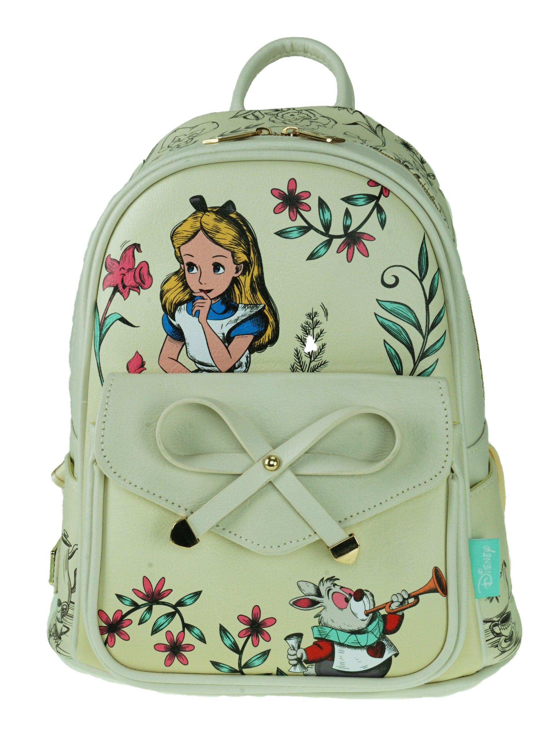Alice In Wonderland 11″ Faux Leather Mini Backpack – Ribbon