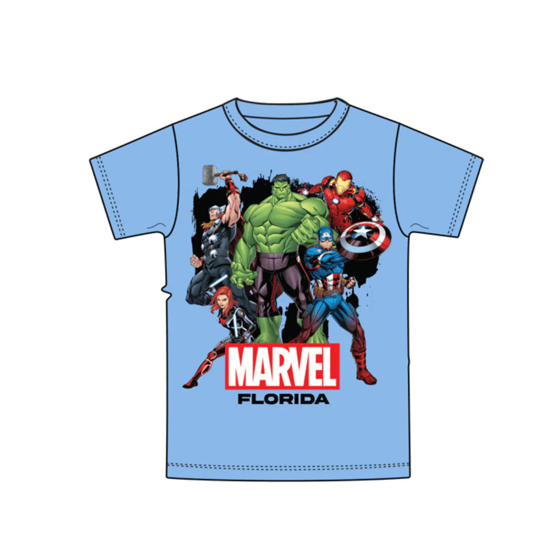 AVENGERS MARVEL FLORIDA LIGHT BLUE BOYS T SHIRT