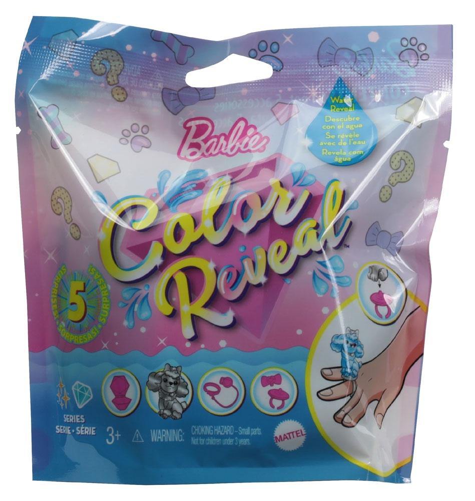 Barbie Color Reveal Pet Set in Diamond-Shaped Case with 5 Surprises