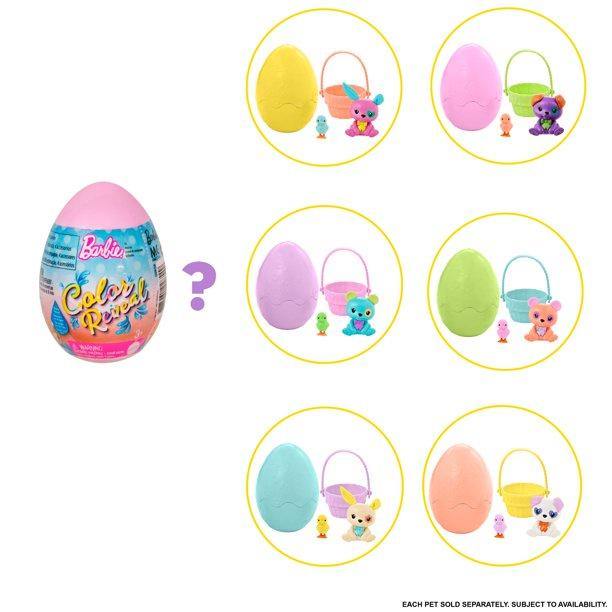 Barbie Color Reveal Pet Set In Easter Egg