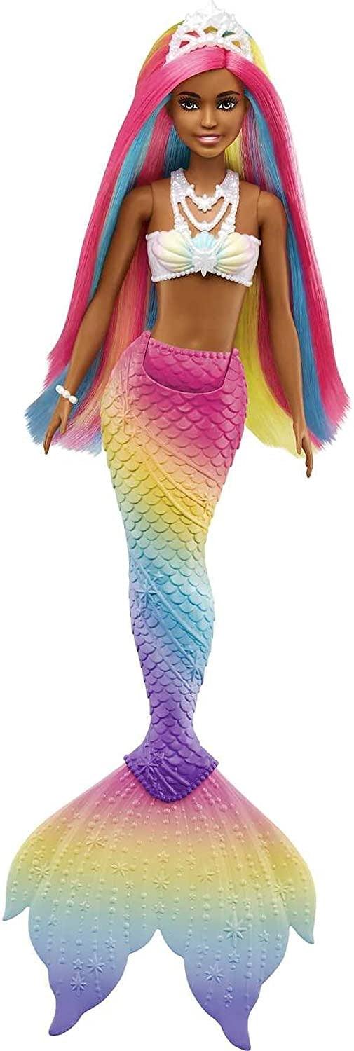 Barbie Dreamtopia Rainbow Magic Mermaid Doll with Rainbow Hair and Water-Activated Color Change Feature, Gift for 3 to 7 Year Olds