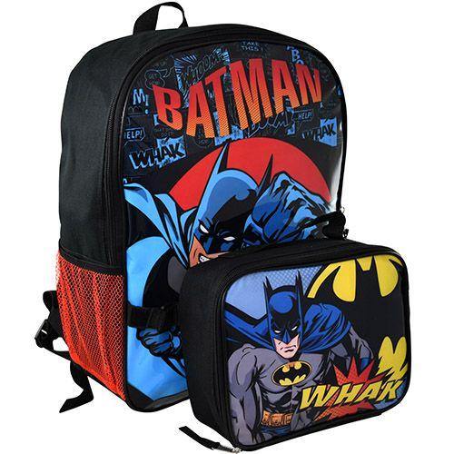 Batman 16" Backpack with Lunch Bag