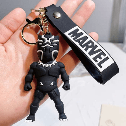 Black Panther Standing Pvc Keychain