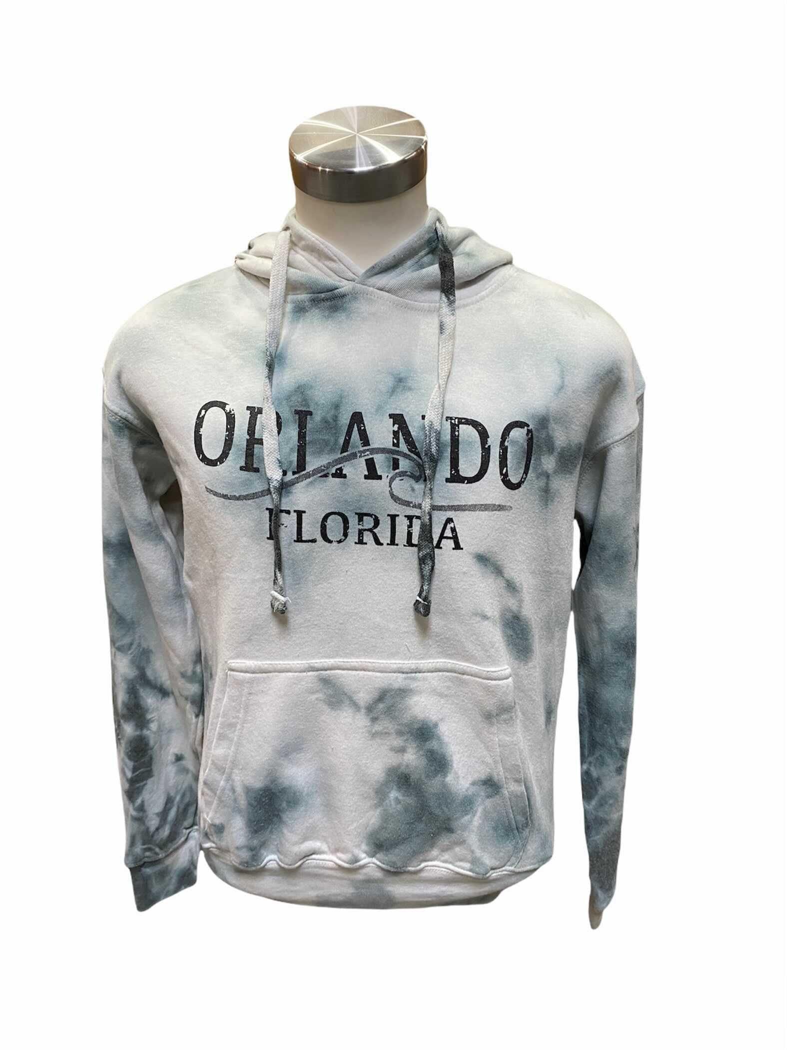 Black Tie Dye Fleece Pullover Sweatshirt