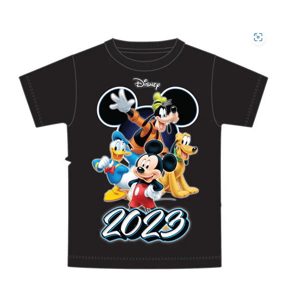 Boys 2023 Disney Mickey and Friends Tee Rich Black