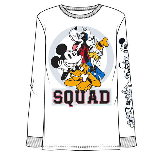 Boys Disney Mickey Retro Squad Long Sleeve White Tee