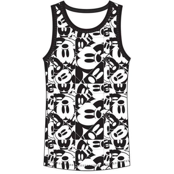 Boys Tank Mickey Mouse Repeat All Over, Black White