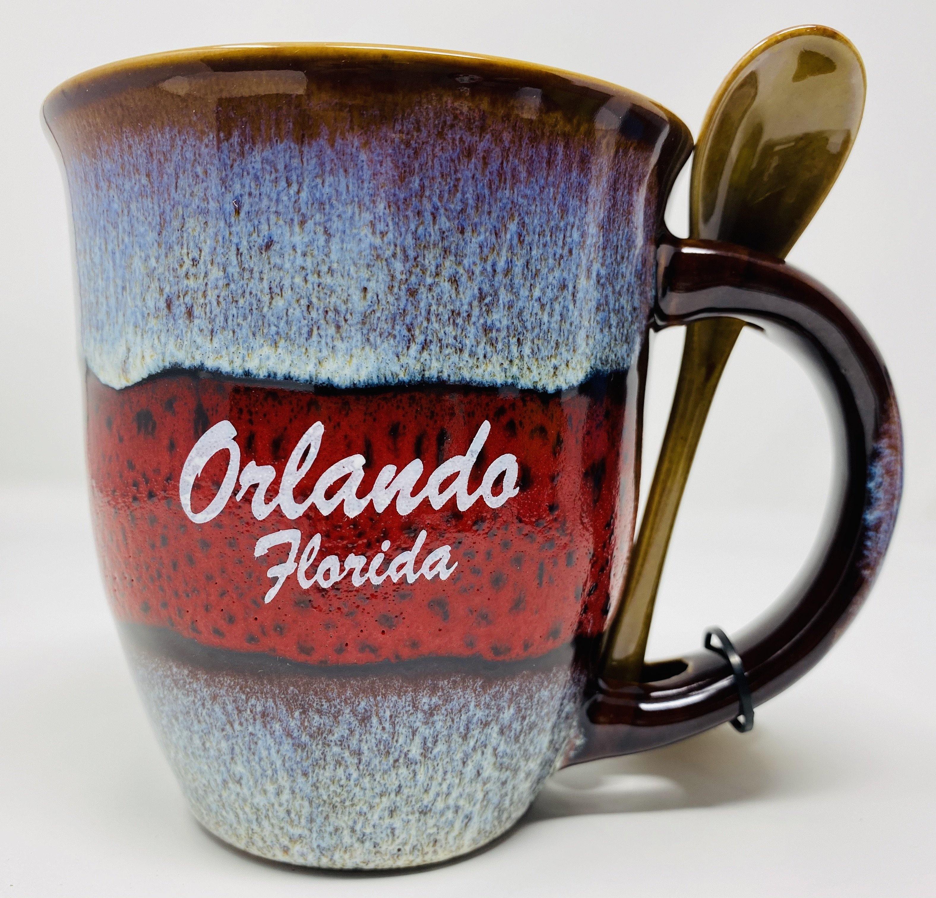 CERAMIC GLAZED MUGS WITH SPOON
