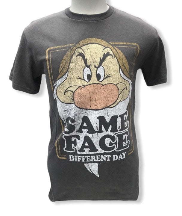 Grumpy Adult Same Face Charcoal Tee