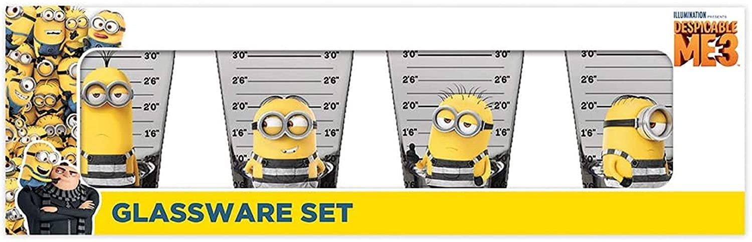 Despicable Me Minions Mugshot Shot, 1 oz. (4 Pack) Glass Set