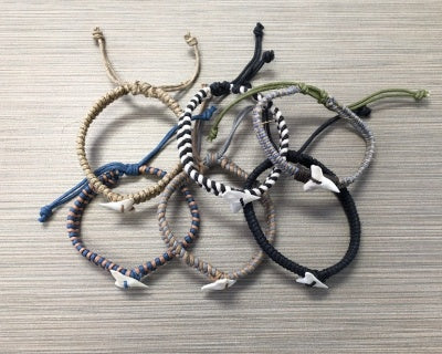 Double Braided Shark Tooth Bracelet 1pc