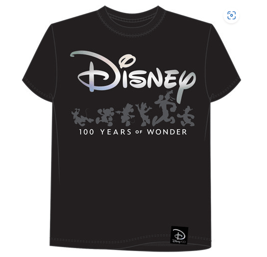 Disney 100 Years of Wonder Adult Black Tee