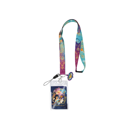 Disney Aladdin Purple Lanyard With Dangle And Card/Id Holder