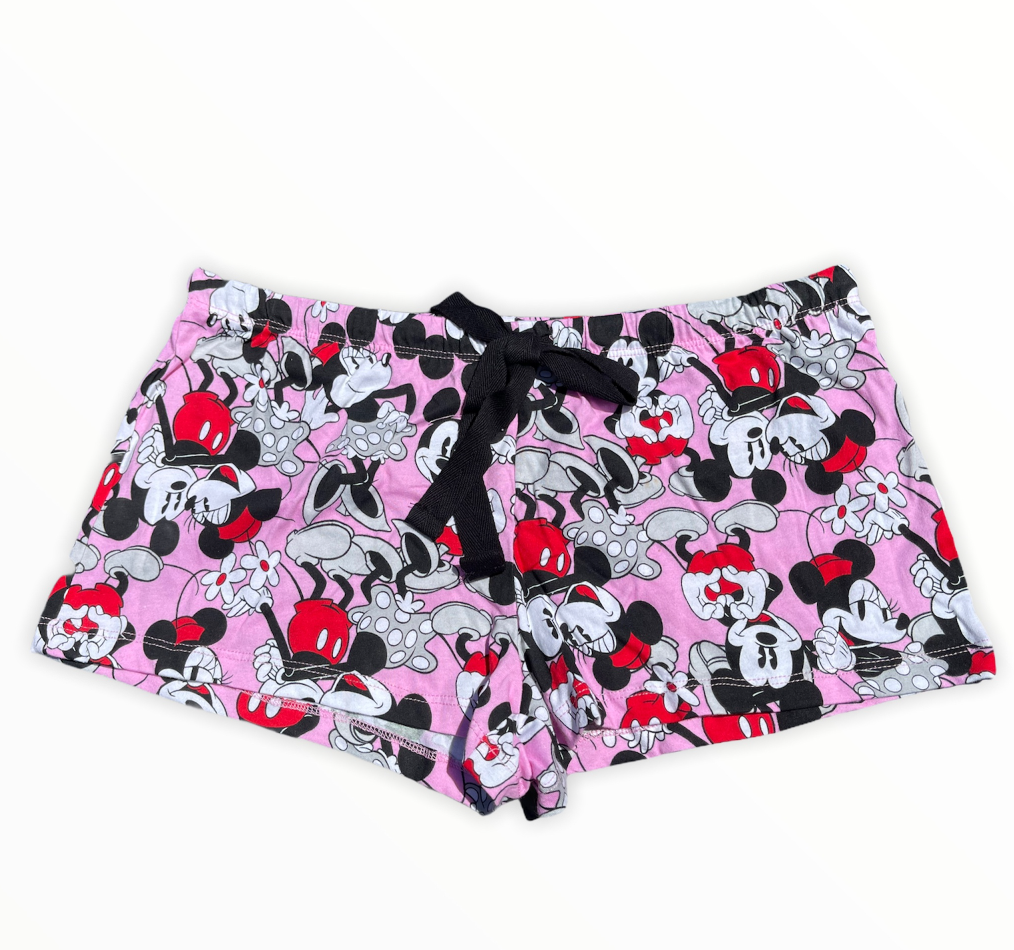 Disney Juniors Mickey & Minnie Hug Pajama Shorts Pink