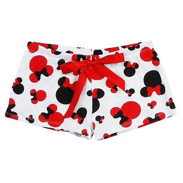 Disney Juniors' Minnie Mouse Head Print Pajama Shorts - White