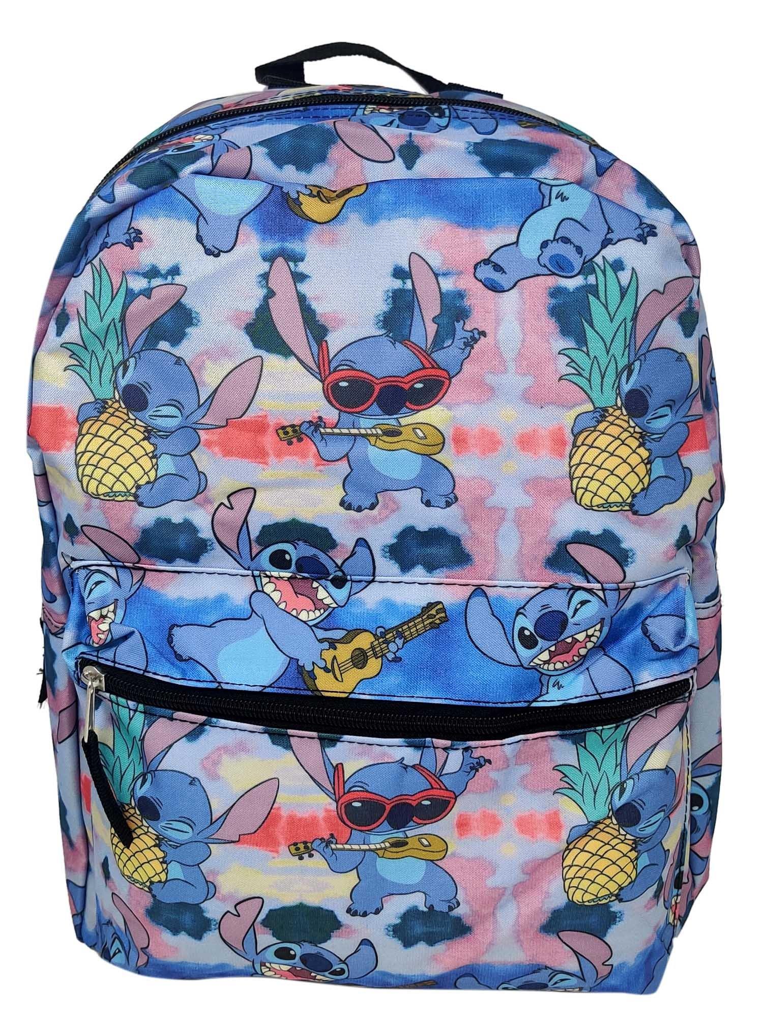 Disney Lilo & Stitch Backpack 16" All-Over Print Ukulele with Front Pocket
