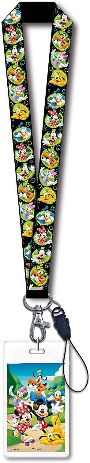 Disney Mickey & Gang Black Lanyard with Card Holder