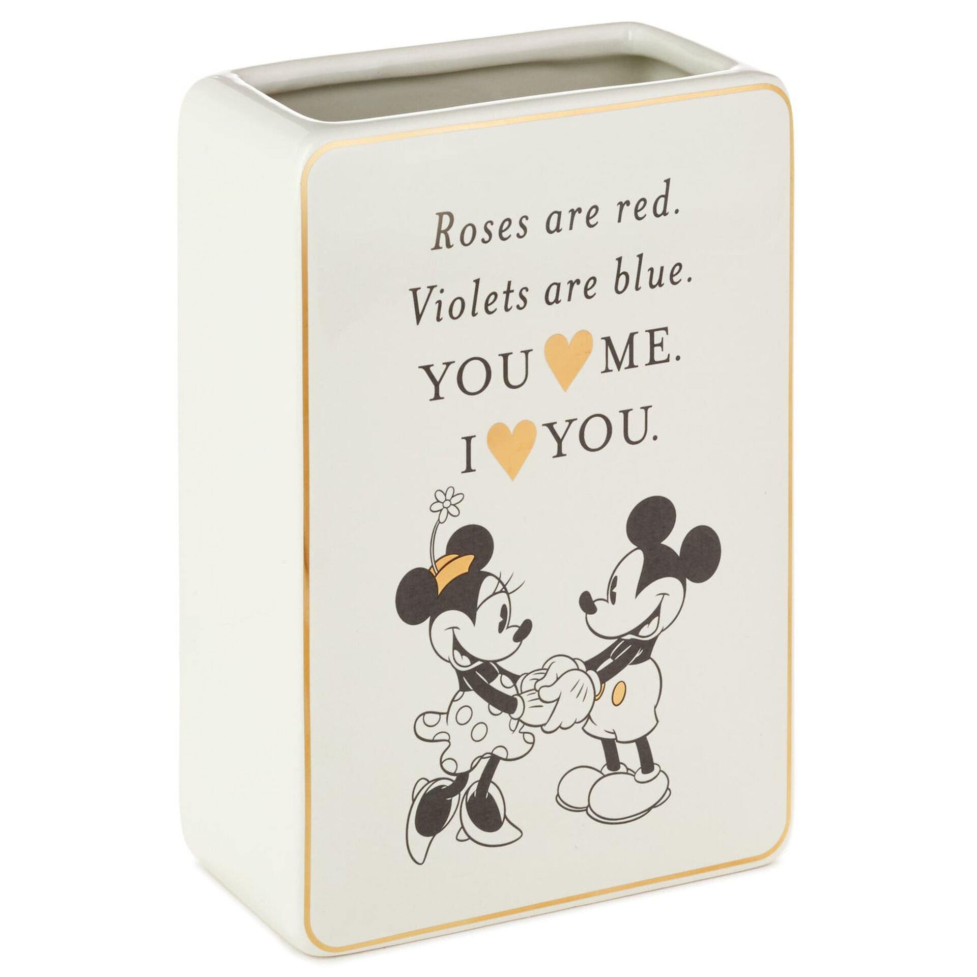 Disney Mickey And Minnie Love Ceramic Flower Vase