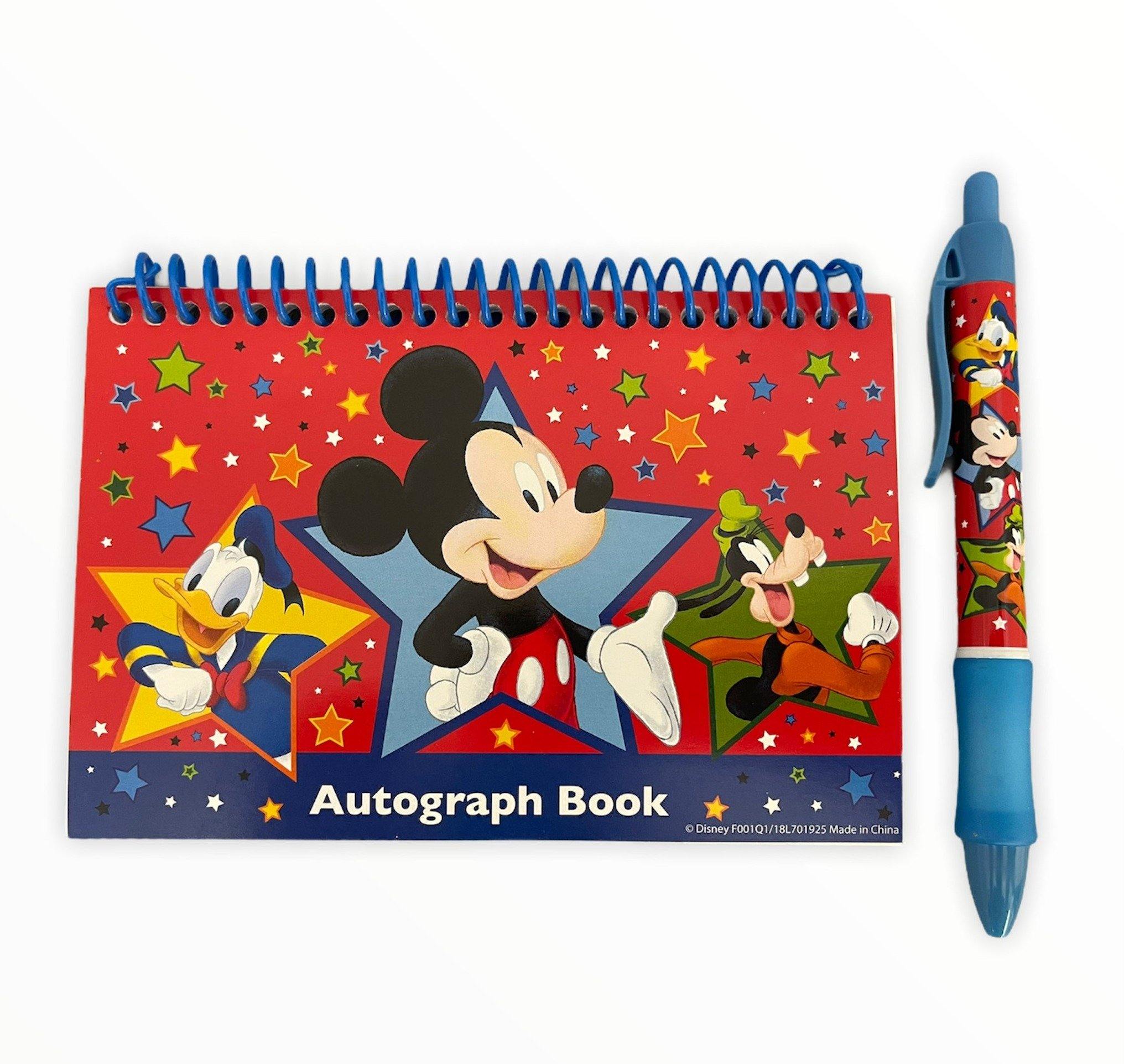 Disney Mickey Goofy And Pluto Stars Autograph Book With Pen