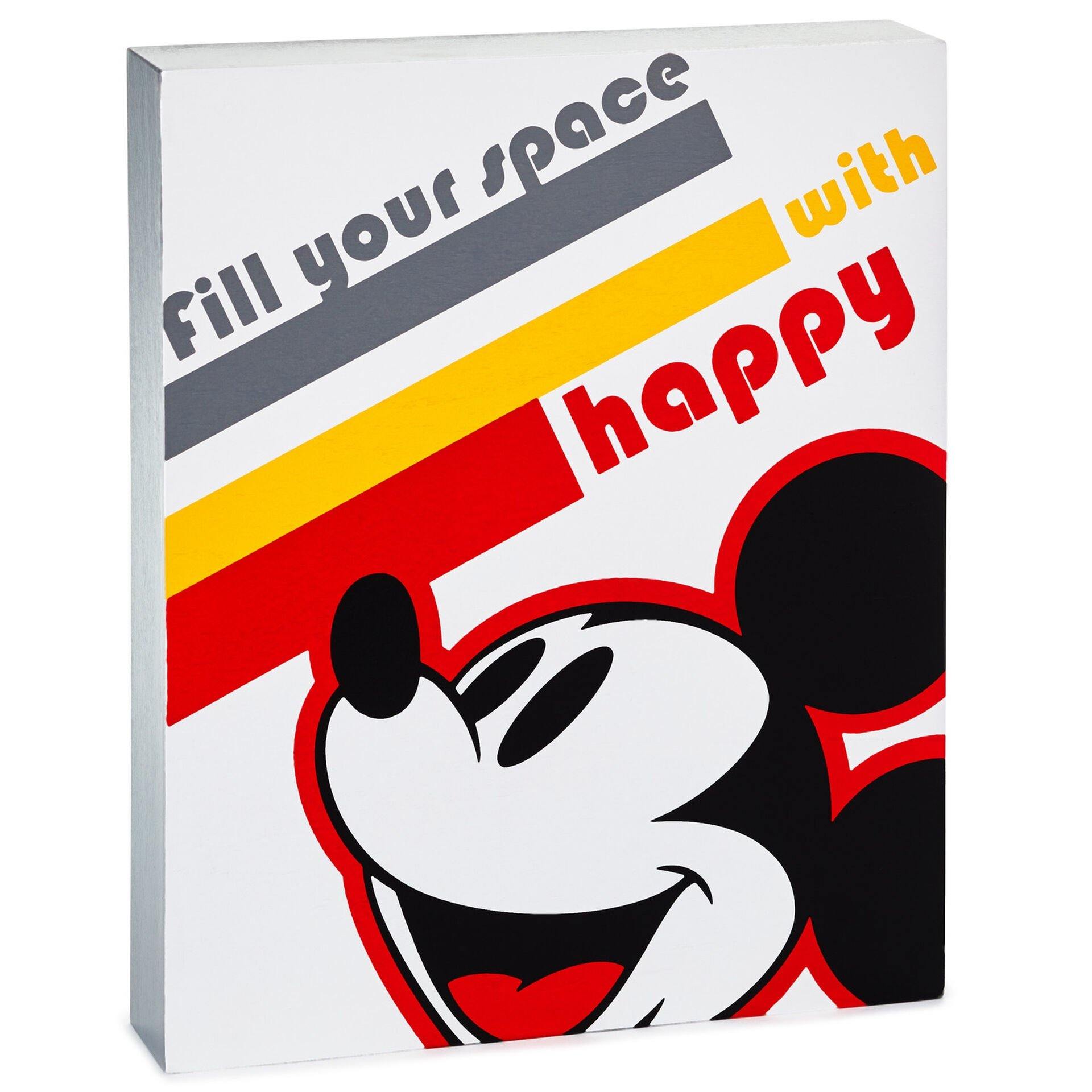 Disney Mickey Mouse Happy Space Wood Quote Sign, 9x11
