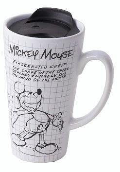 Disney Mickey Mouse Sketchbook White Ceramic Travel Mug