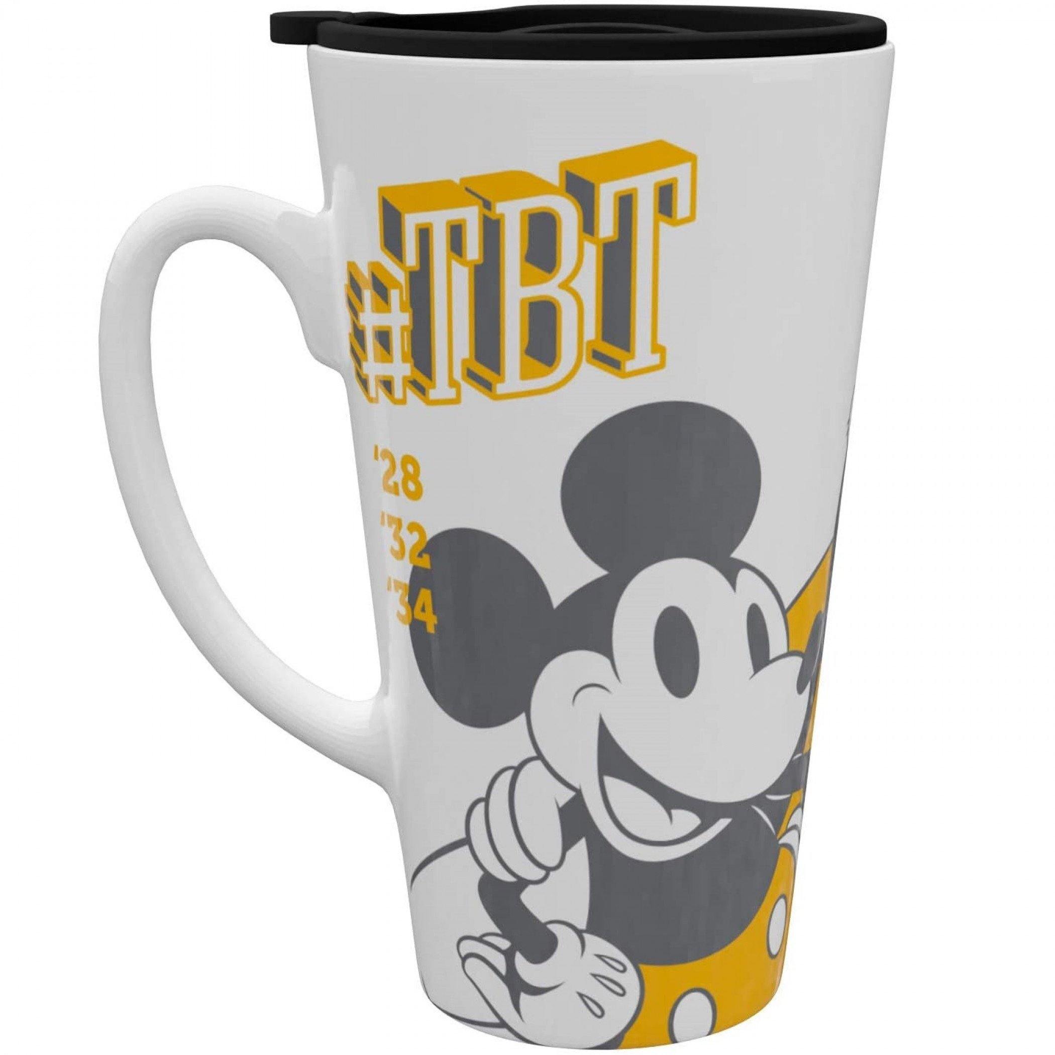Disney Mickey Mouse with Goofy and Donald Duck 15 oz Ceramic Mug With Lid