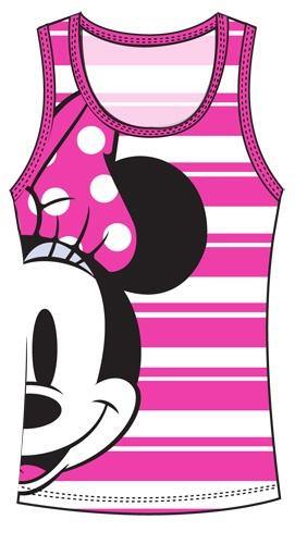 Disney Minnie Half Face Woman Tank, Pink and White