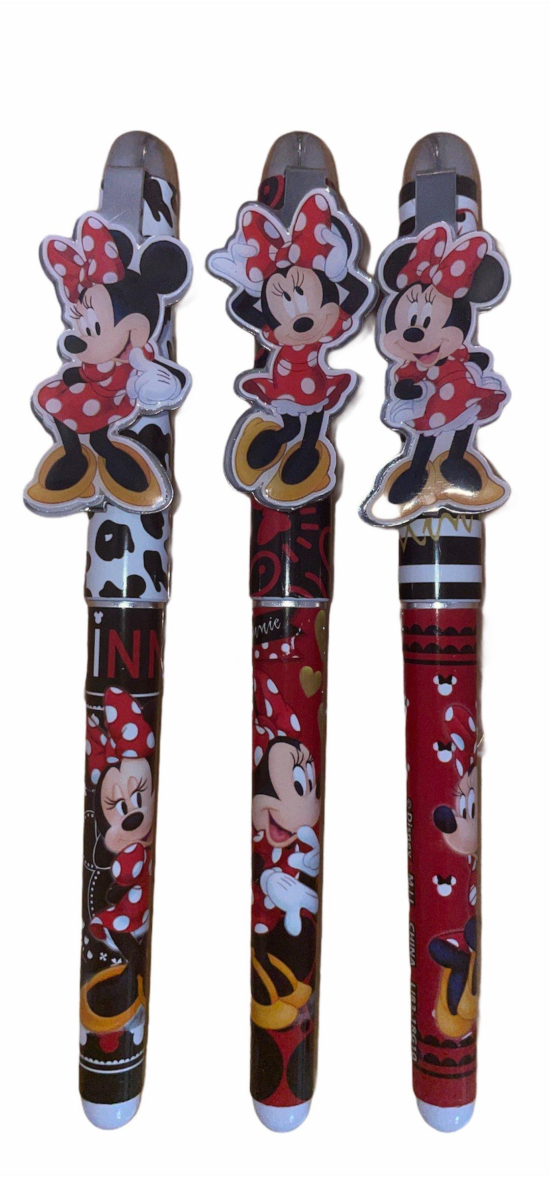 Disney Minnie Mouse 3 Styles Assorted Metal Clip Pen Set (Pack Of 3)