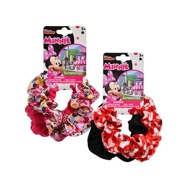 Disney Minnie Mouse Elastic Hair Scrunchies Bows Polka Dot 4 Piece Set