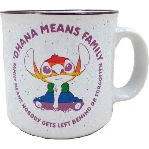 Disney Stitch Ohana Means Family Mug Rainbow