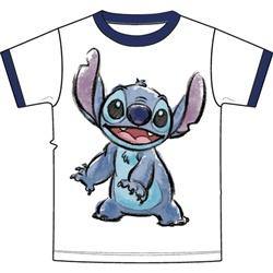 Disney Stitch Ringer T-Shirt White Short Sleeve