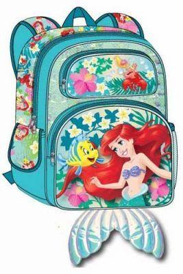 Disney The Little Mermaid Ariel Magic Sequins 12 "Backpack with sparkling fins