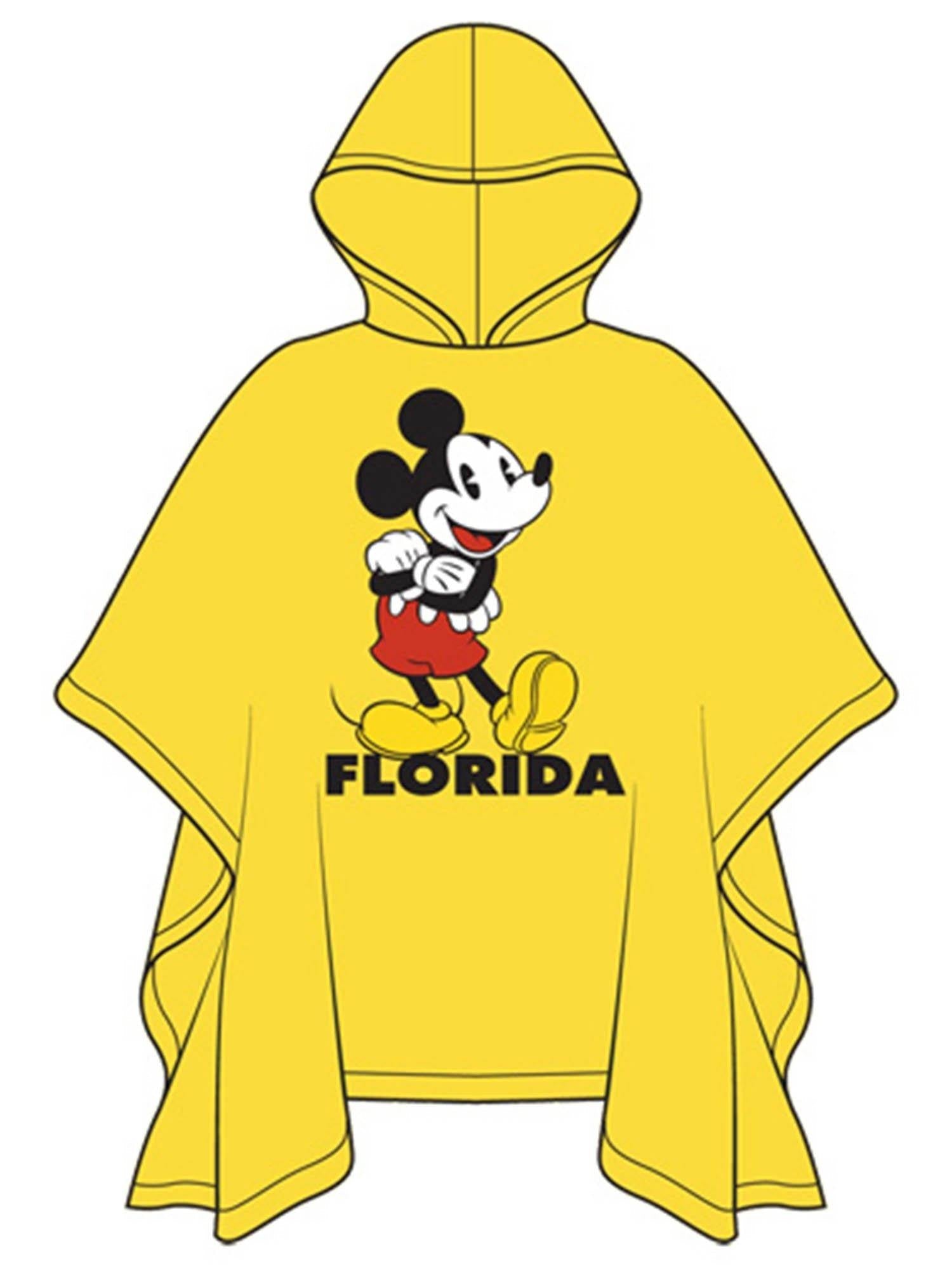 Disney Youth Yellow Hello Mickey Rain Poncho (Florida Namedrop)