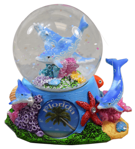 Dolphin 65mm Snow Globe w/Emblemtic