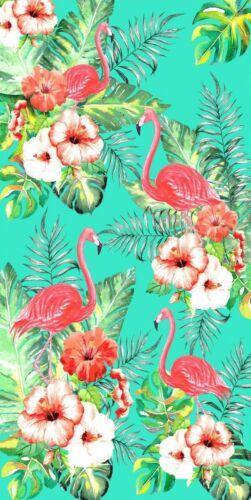 Flamingo & Flowers Beach Towel - 30" X 60"