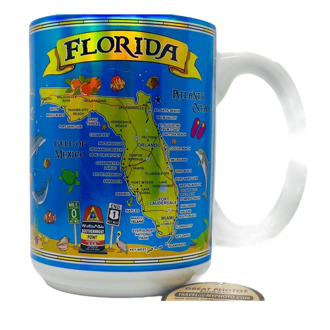 FLORIDA MAP MUG METALLIC
