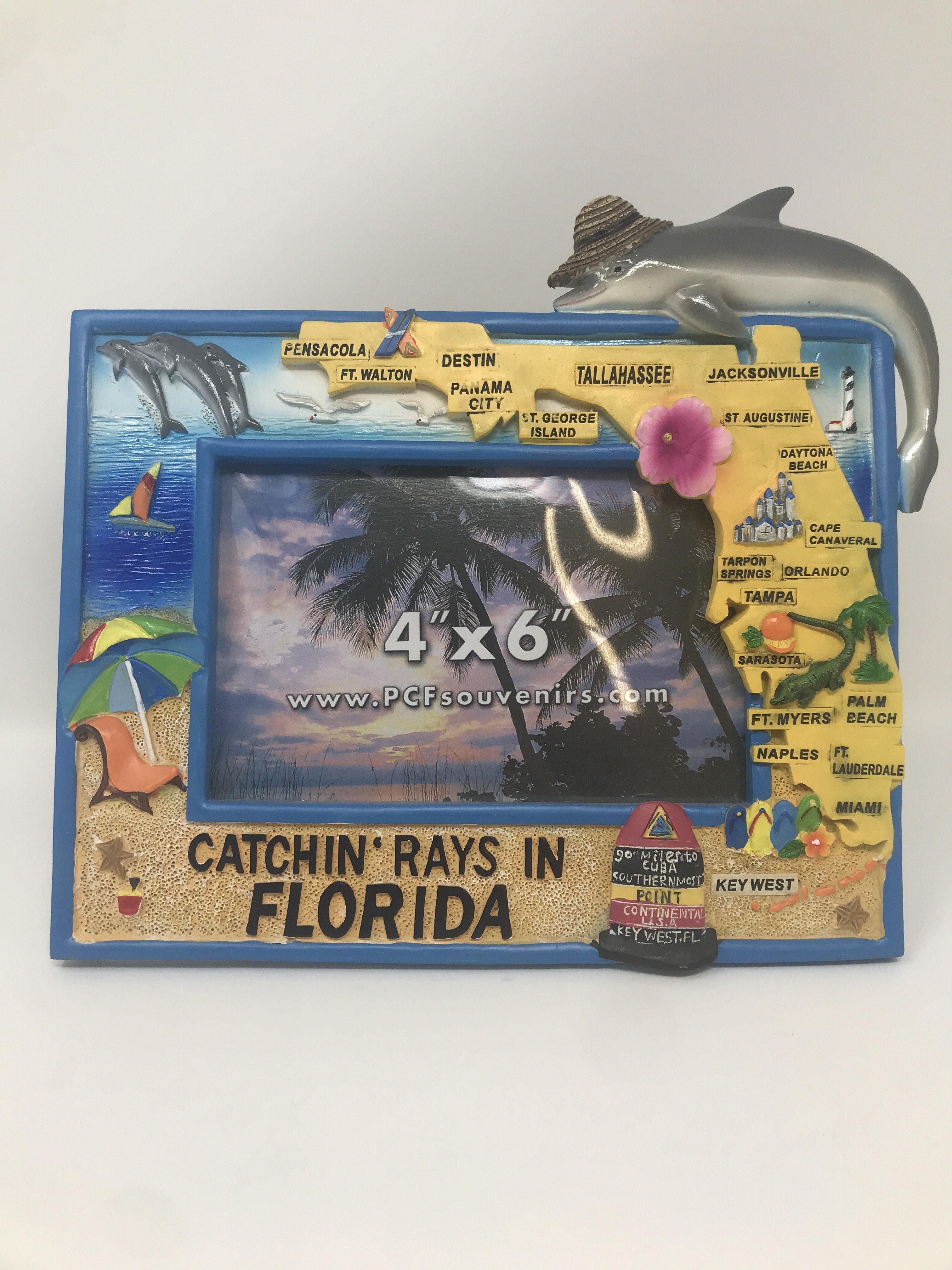 Florida Map Photo Frame 4"X6"