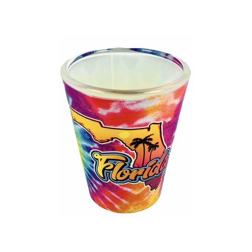 Florida Shot Glass Neon Swirl Tie Dye