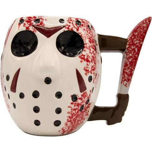 Friday the 13th Jason Mask w/ Knife Ceramic 3D Sculpted Mug