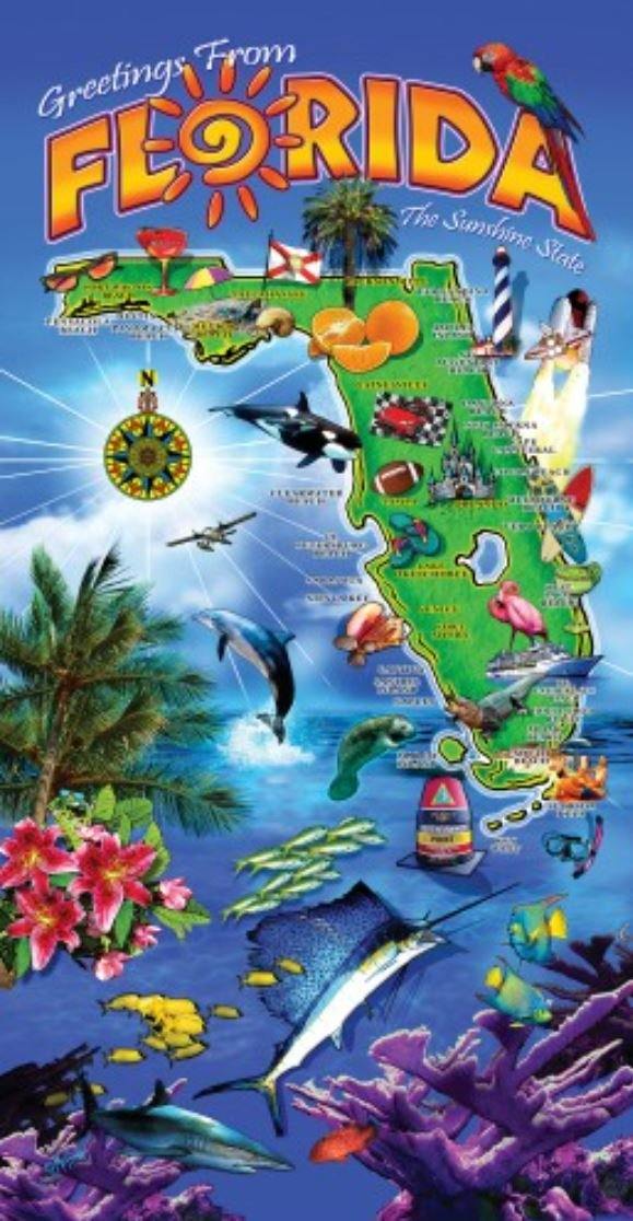 GREETING FROM FLORIDA BEACH TOWEL