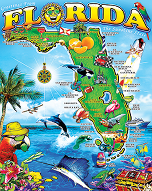 Greeting From Florida Beach Towel Jumbo