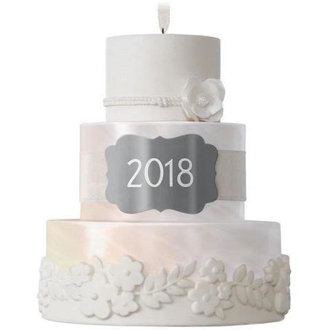 Hallmark Keepsake Christmas Ornament 2018 Year Dated Wedding Gift New Life Together Cake Porcelain