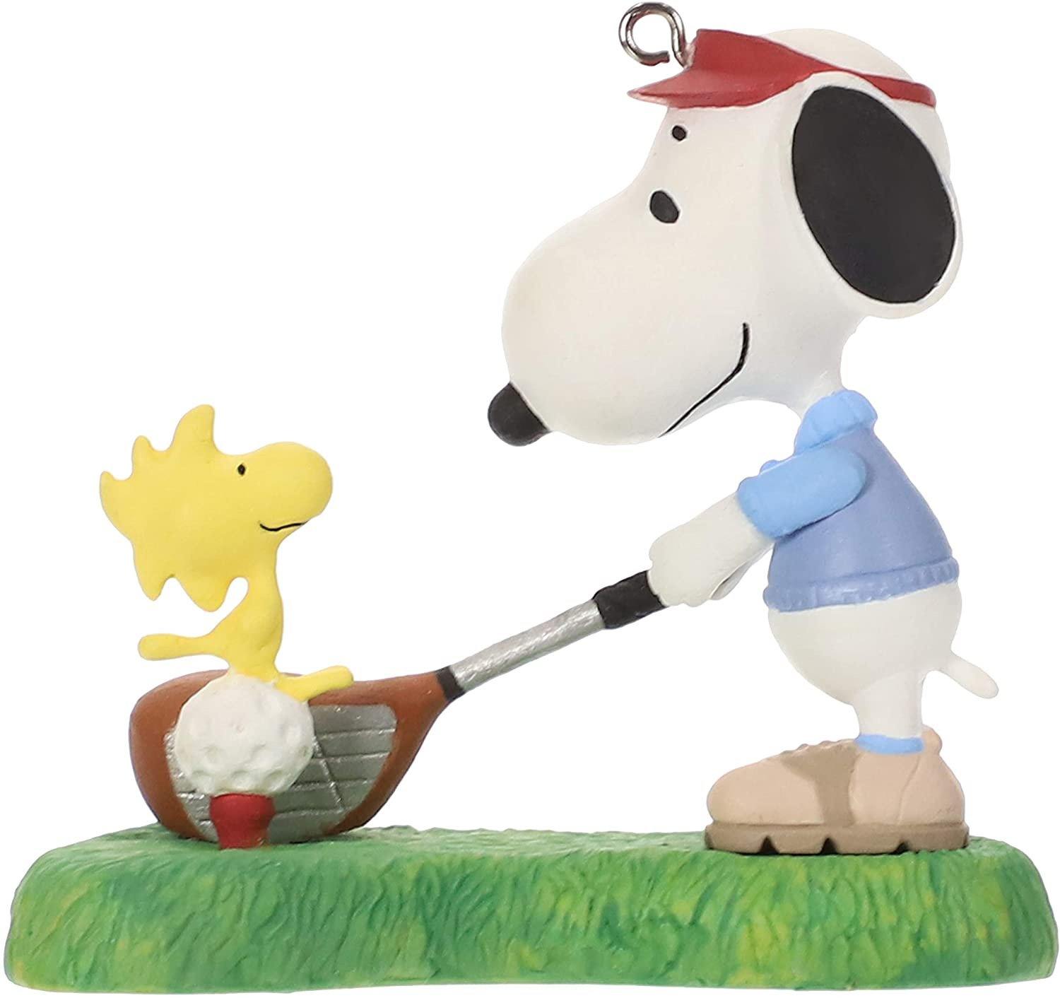 Hallmark Keepsake Christmas Ornament 2019 Year Dated Peanuts Spotlight, Snoopy Golfer New In Box