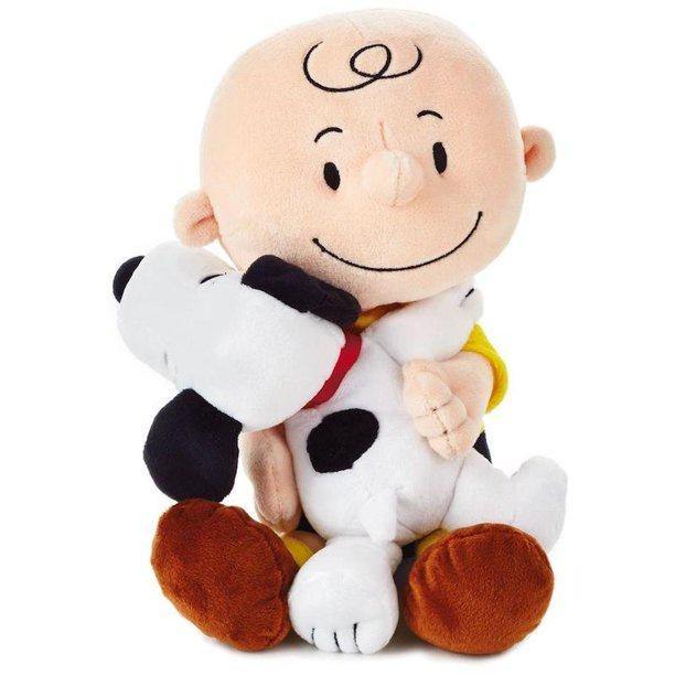 Hallmark Peanuts Charlie Brown and Snoopy Hugging Stuffed Animal 8.75