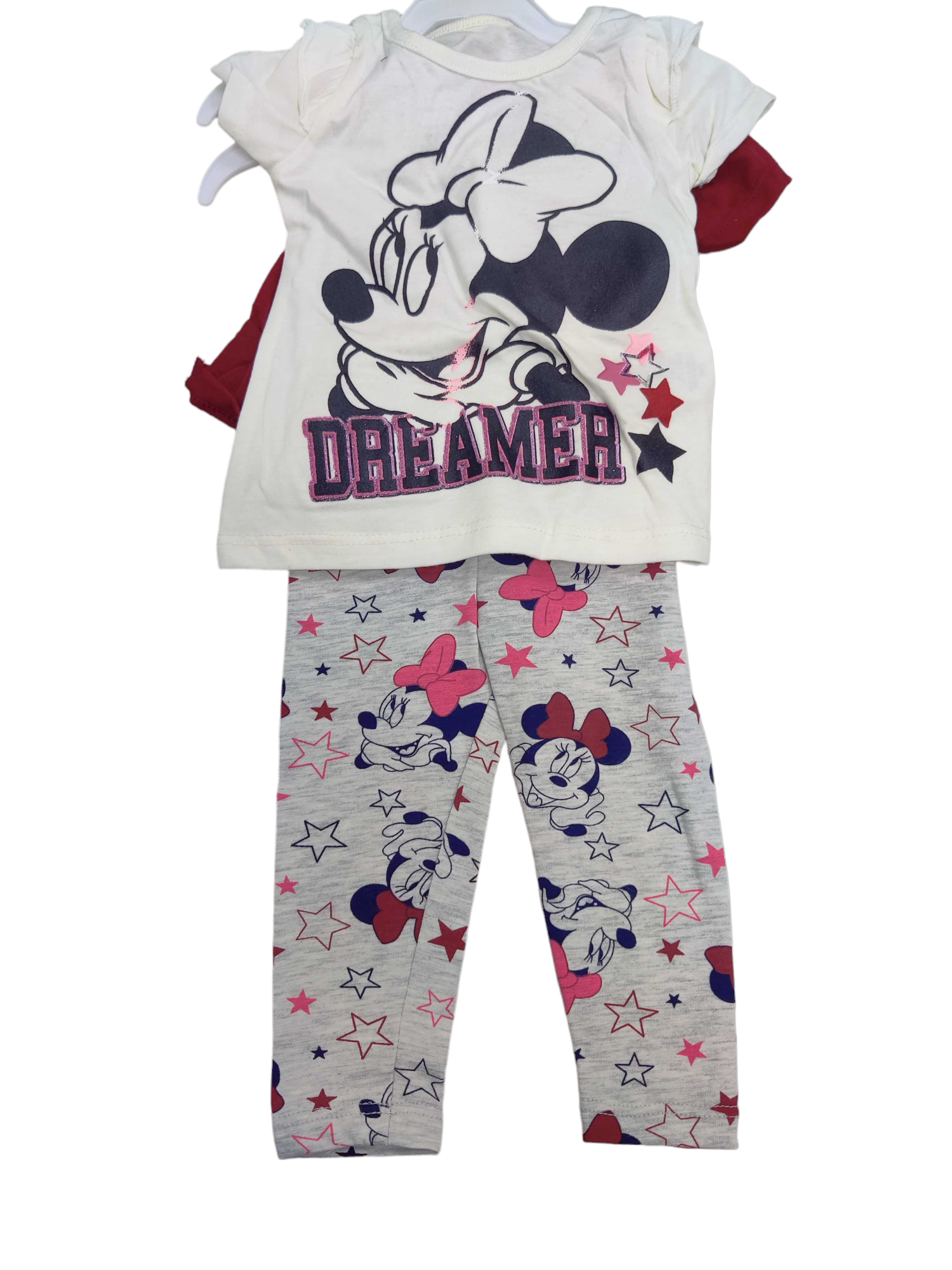 Dreamer Minnie Mouse 3 Pack Sleeveless Shirts White/Red